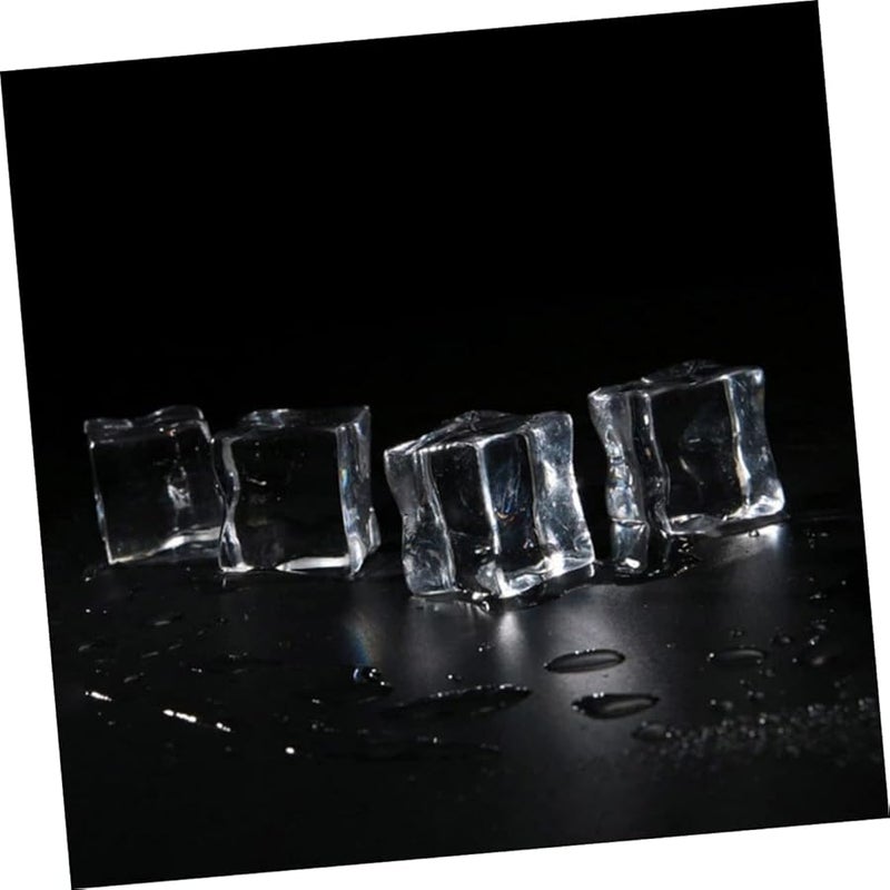 STOBAZA 60Pcs Clear Plastic Fake Ice Cubes For Photography Props DIY Decor Centerpieces - Image 3